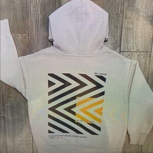 Kids' White and Yellow Graphic Hoodie